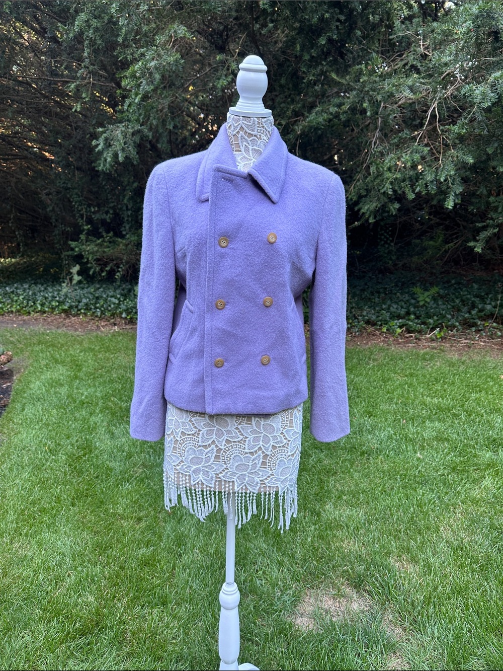 J. Crew Lavender Double-Breasted Pea Coat